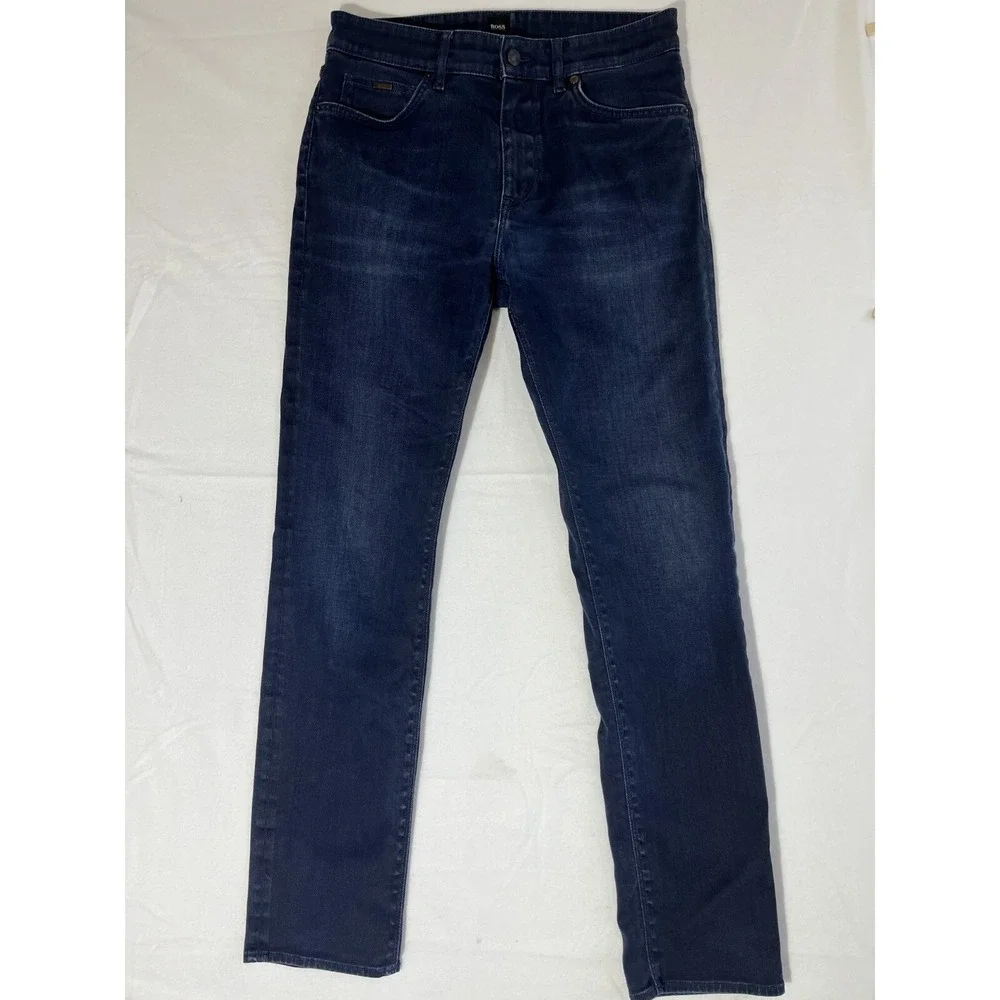 Hugo Boss Jeans Men's 30 x 32 Blue Candiani Denim Stretch Zip Fly‎ Made in Italy